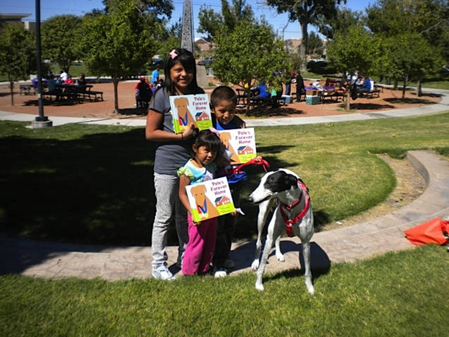 Rico poses with kids from the Big Brothers Big Sisters chapter in Albuquerque